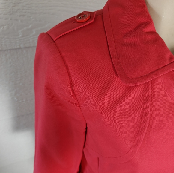 Rafaella Poppy Red Polished Cotton Jacket Size M - Picture 5 of 12